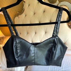 Zara Black Leather Tank Top NWT🖤